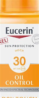EUCERIN Sun Transparentný sprej SPF 30 na opaľovanie Dry Touch Oil Control 200 ml 5