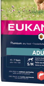 Eukanuba granuly adult small and medium losos 12 kg 8