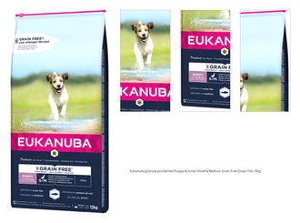 Eukanuba granuly pre štenatá Puppy & Junior Small & Medium Grain Free Ocean Fish 12kg 1