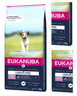 Eukanuba granuly pre štenatá Puppy & Junior Small & Medium Grain Free Ocean Fish 12kg 3