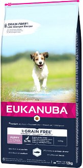 Eukanuba granuly pre štenatá Puppy & Junior Small & Medium Grain Free Ocean Fish 12kg