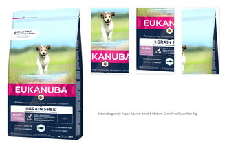 Eukanuba granuly Puppy & Junior Small & Medium Grain Free Ocean Fish 3kg 1