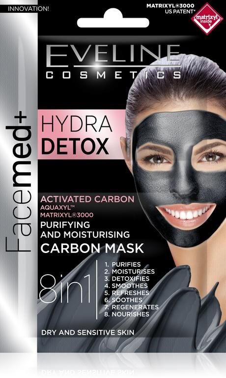 Eveline Facemed Hydra Detox pleťová maska 8v1