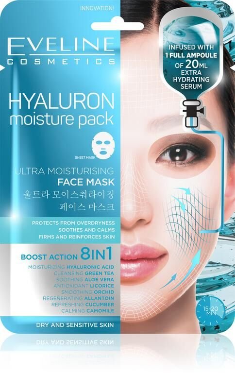 Eveline Hyaluron Ultra Moisturising Face Sheet Mask
