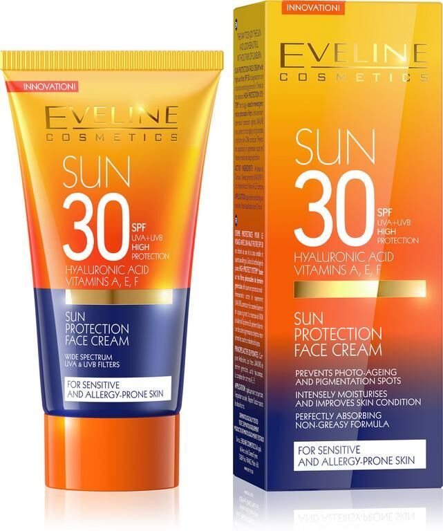 Eveline SUN PROTECTION SPF 30 opaľovací krém na tvár