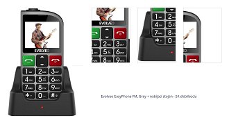 Evolveo EasyPhone FM, sivá, nabíjací stojan - SK distribúcia 1