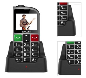 Evolveo EasyPhone FM, sivá, nabíjací stojan - SK distribúcia 3