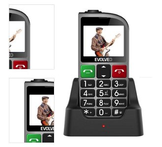Evolveo EasyPhone FM, sivá, nabíjací stojan - SK distribúcia 4
