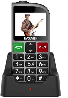 Evolveo EasyPhone FM, sivá, nabíjací stojan - SK distribúcia 2
