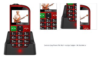 Evolveo EasyPhone FM, červená, nabíjací stojan - SK distribúcia 1
