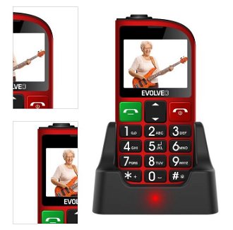 Evolveo EasyPhone FM, Red + nabíjací stojan - SK distribúcia 4