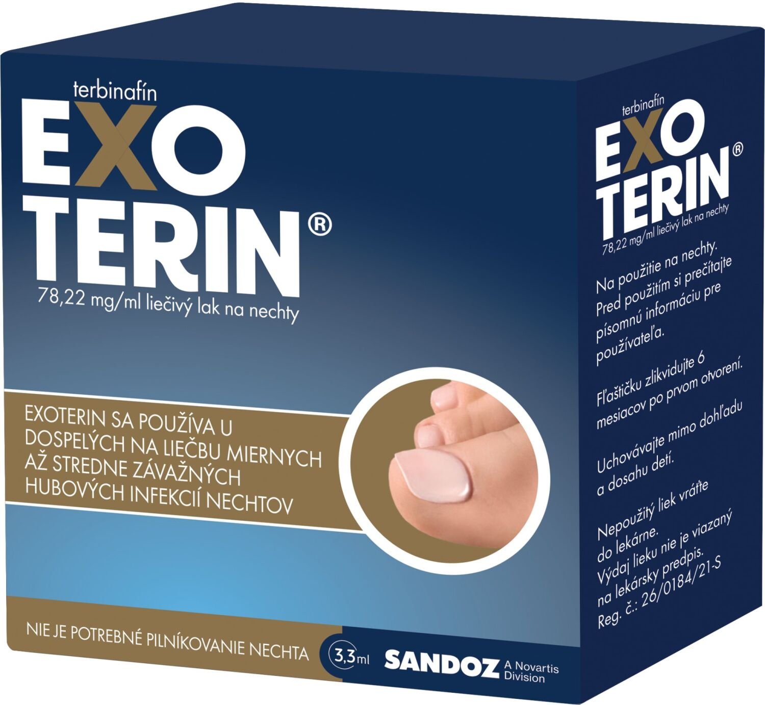 Exoterin 78,22 mg/ml liečivý lak na nechty 3.3 ml