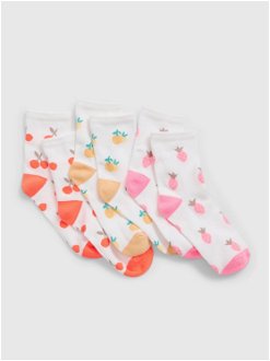Farebné detské ponožky s ovocím GAP, 3 páry