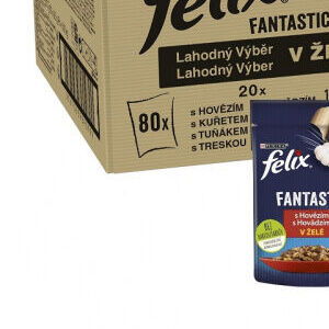 Felix Fantastic Multipack hovädzie/kuracie/tuniak/treska v želé 80x85g 8