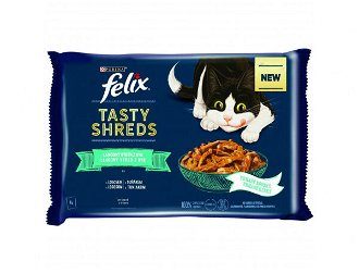 FELIX kapsičky tasty shreds losos/tuniak v šťave 4 x 80 g