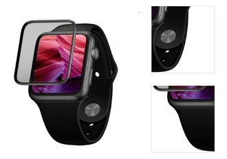 FIXED 3D Ochranné tvrdené sklo s aplikátorom pre Apple Watch Series 7 41 mm, čierna 3