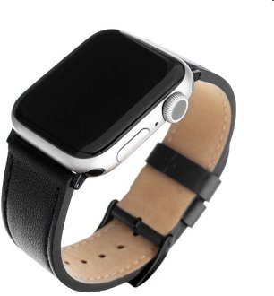 FIXED Kožený remienok pre Apple Watch 38/40/41 mm, čierny