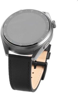 FIXED Kožený remienok s Quick Release so šírkou 20 mm pre inteligentné hodinky, čierna