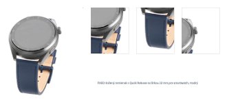 FIXED Kožený remienok s Quick Release so šírkou 22 mm pre inteligentné hodinky, modrá 1
