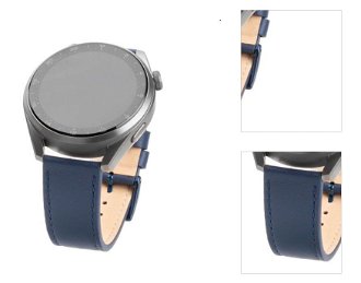 FIXED Kožený remienok s Quick Release so šírkou 22 mm pre inteligentné hodinky, modrá 3