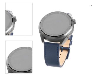 FIXED Kožený remienok s Quick Release so šírkou 22 mm pre inteligentné hodinky, modrá 4