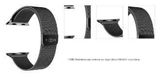 FIXED Mesh Nerezový remienok pre Apple Watch 38/40/41 mm, čierna 1
