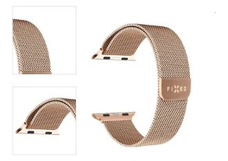 FIXED Mesh Nerezový remienok pre Apple Watch 38/40/41 mm, pink gold 4