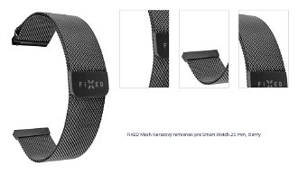 FIXED Mesh Nerezový remienok pre Smart Watch 20 mm, čierna 1