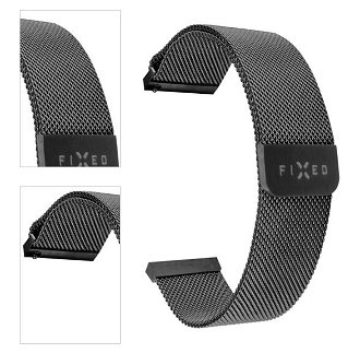 FIXED Mesh Nerezový remienok pre Smart Watch 20 mm, čierna 4