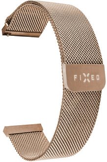 FIXED Mesh Nerezový remienok pre Smart Watch 20 mm, zlatoružový