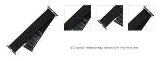 FIXED Nylonový remienok pre Apple Watch 38/ 40/ 41 mm, reflexný čierny 1