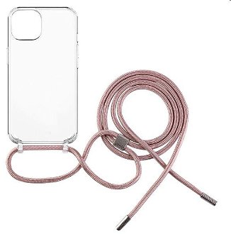 FIXED Pure Neck so šnúrkou na krk pre Apple iPhone 12/12 Pro, ružová