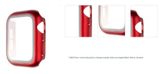 FIXED Pure Plus ochranné puzdro s temperovaným sklom pre Apple Watch 40 mm, červená 1