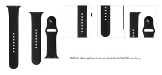 FIXED Set silikónových remienkov pre Apple Watch 38/40/41 mm, čierny 1
