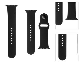 FIXED Set silikónových remienkov pre Apple Watch 38/40/41 mm, čierny 3