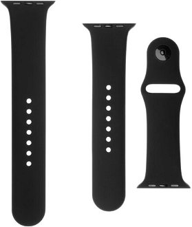 FIXED Set silikónových remienkov pre Apple Watch 42/44/45 mm, čierna