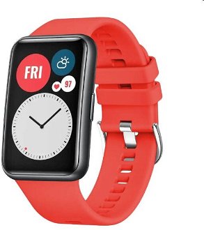 FIXED Silikónový remienok pre Huawei Watch FIT, červený