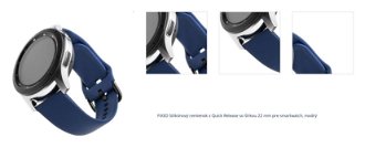 FIXED Silikónový remienok s Quick Release so šírkou 22 mm pre smartwatch, modrý 1