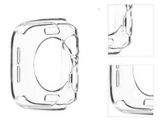 FIXED TPU gélové puzdro pre Apple Watch Series 9 41 mm, transparentná 3