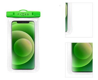 Vodeodolné plávajúce puzdro na mobil FIXED s kvalitným uzamykacím systémom a certifikáciou IPX8, zelená 3