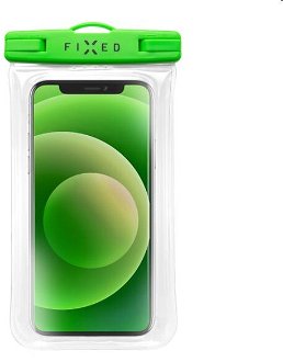 Vodeodolné plávajúce puzdro na mobil FIXED s kvalitným uzamykacím systémom a certifikáciou IPX8, zelená