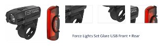 Force Glare Black 400 lm-29 lm Cyklistické svetlo 1