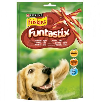 Friskies Funtastix pochúťka pre psa slaninka a syr 175 g 2