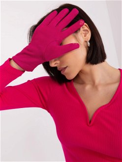 Fuchsia gloves with eco-leather inserts