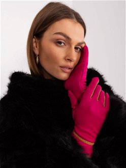 Fuchsia touch gloves with decorative strap