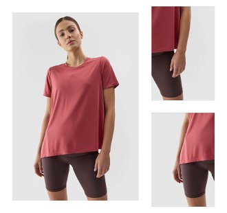 Dámske rýchloschnúce tréningové tričko - ružové 3