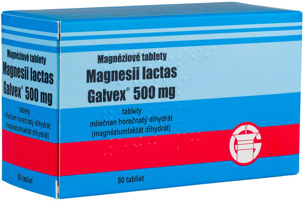 Galvex Magnéziové tablety 500 mg, 80 tabliet
