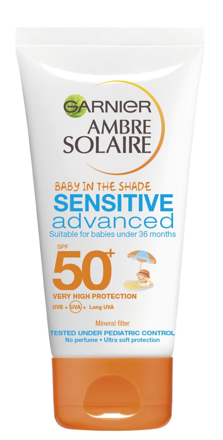Garnier Ambre Solaire Sensitive Advanced Opaľovacie mlieko s veľmi vysokou ochranou pre deti OF 50+ 50 ml