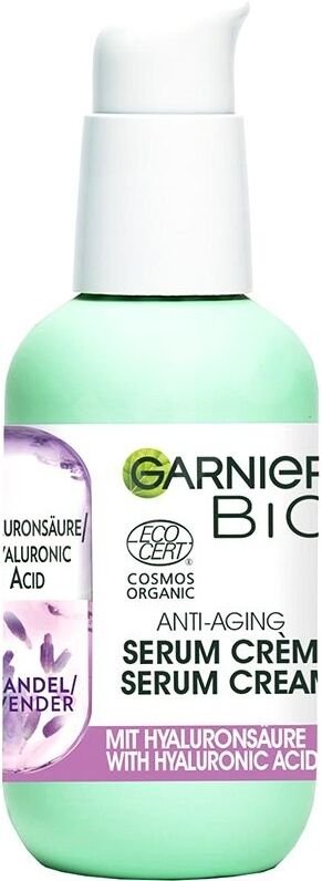 Garnier BIO krémové sérum proti starnutiu pleti s esenciálnym levanduľovým olejom, 30 ml