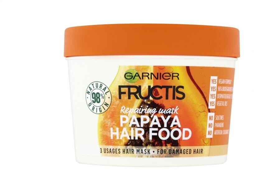 Garnier Fructis Hair Food Papaya regeneračná maska na vlasy na poškodené vlasy, 400 ml